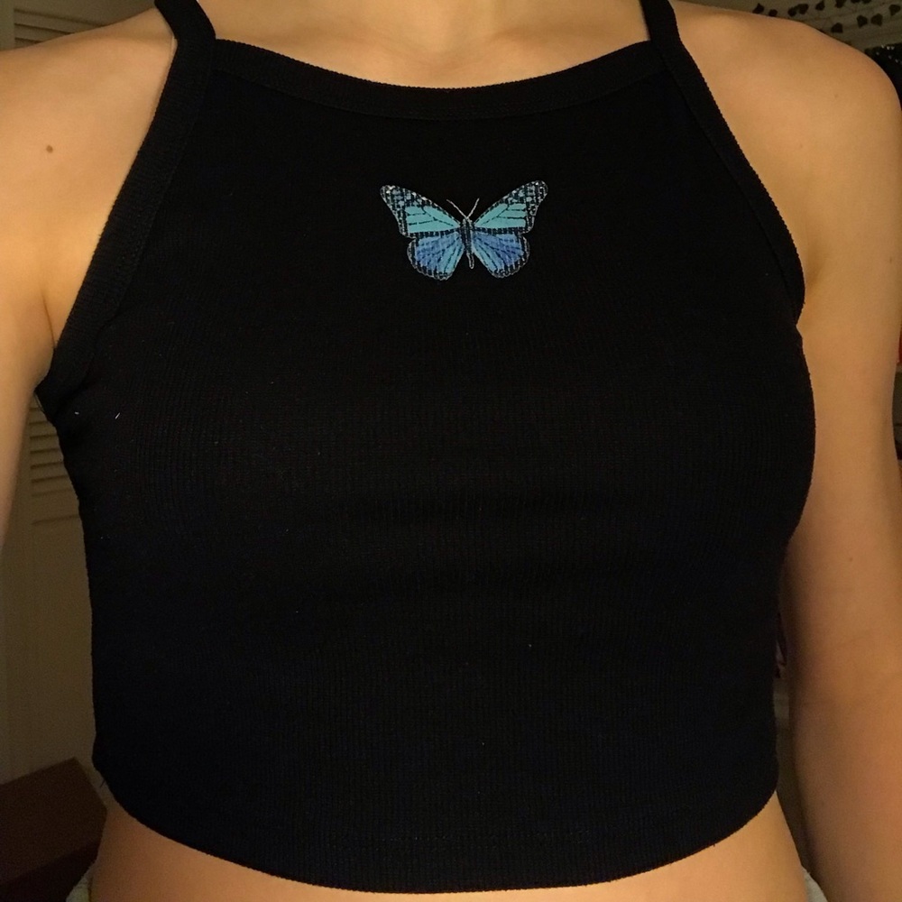 black cropped top from SHEIN